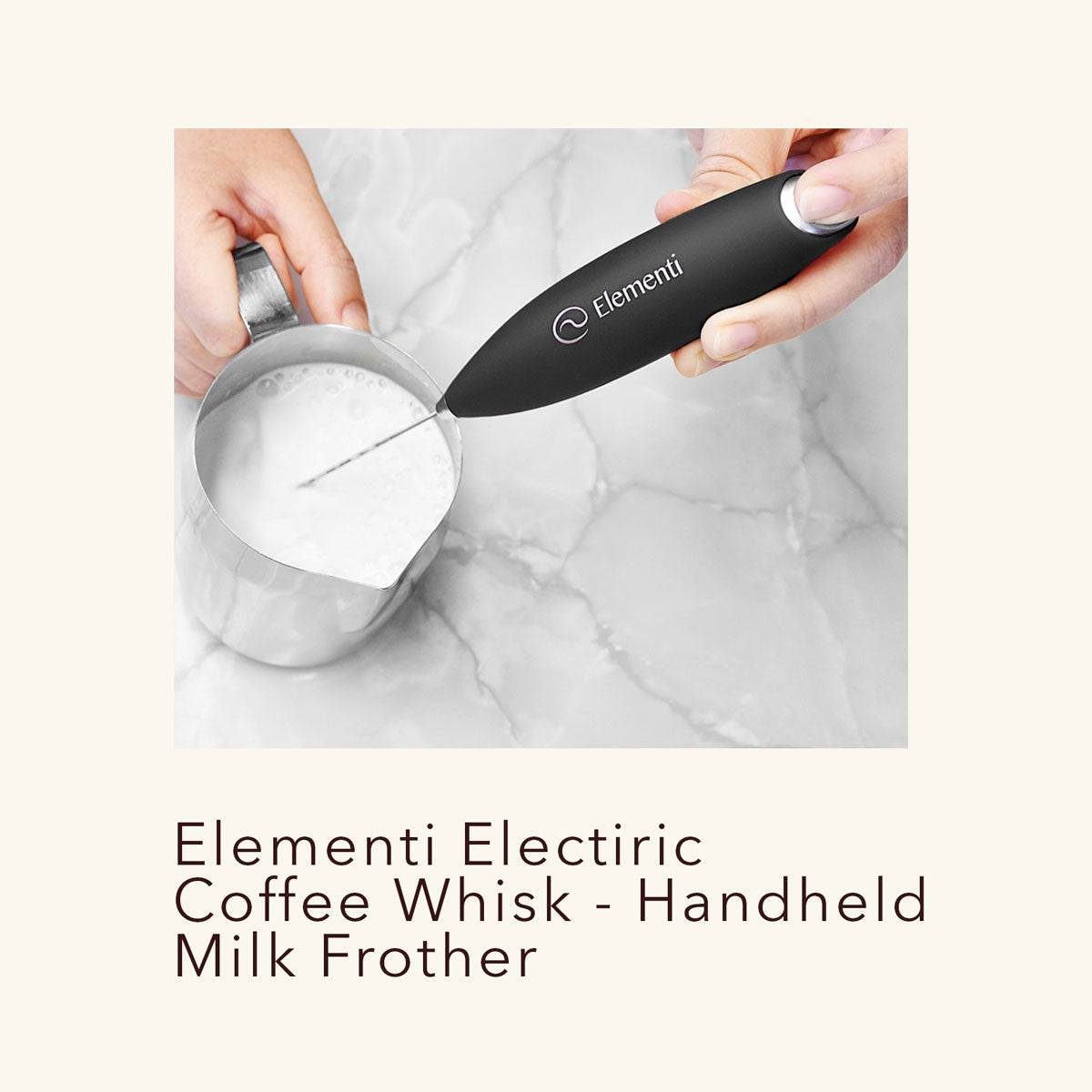 Elementi Hand Frother for Coffee, Matcha Whisk (Ultra Purple)